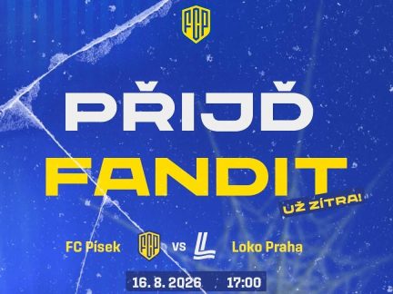 První domácí zápas! Písečtí fotbalisté hostí Loko Praha