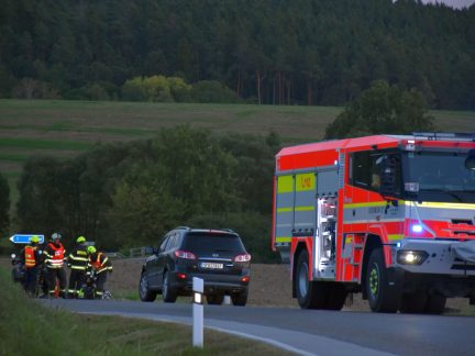 Po vážné nehodě transportoval motorkáře od Přeborova u Milevska vrtulník