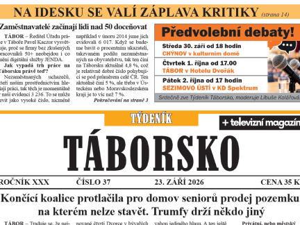 O čem píše čerstvý Týdeník Táborsko?