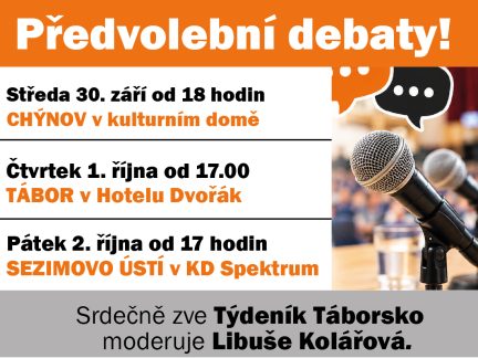 VOLBY ZA DVEŘMI. Veřejná předvolební jízda na Táborsku. Chýnov – Tábor – Sezimovo Ústí