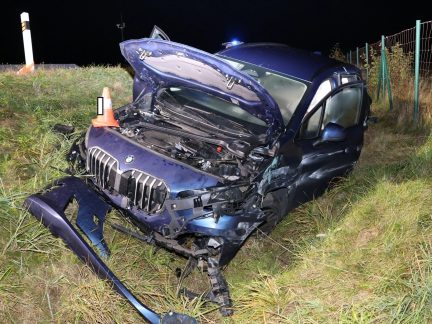 Opilá řidička havarovala na dálnici D4 v katastru obce Předotice